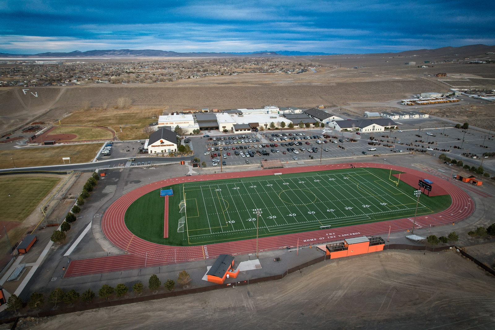 Aerial photo of Fernley High School in Nevada which is the host-location of the Annual Fernley STEM Festival